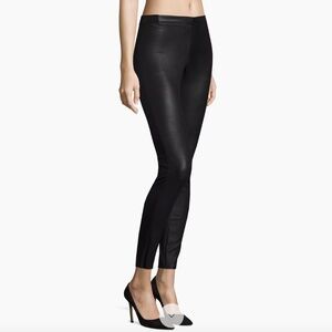 LIKE NEW Alice + Olivia Black, Low Rise,  Front-Zip Lamb Leather Leggings Size 0